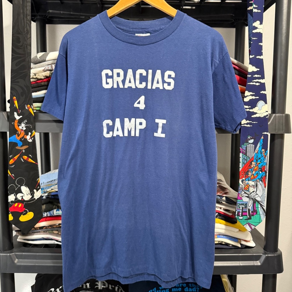 Vintage Blue Gracias 4 Camp I Graphic Tee XL
